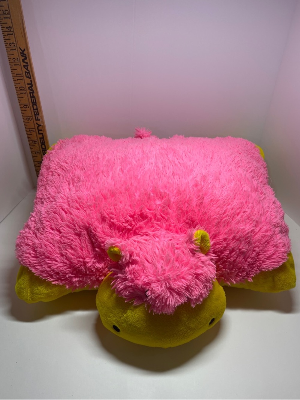 Pillow Pets "Neonz" Pink/Yellow Hippo  2011